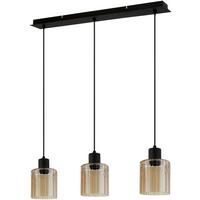 Függőlámpa Lamy - fekete/borostyánszínű, Konventionell, Üveg/fém (64/12/120cm) - James Wood