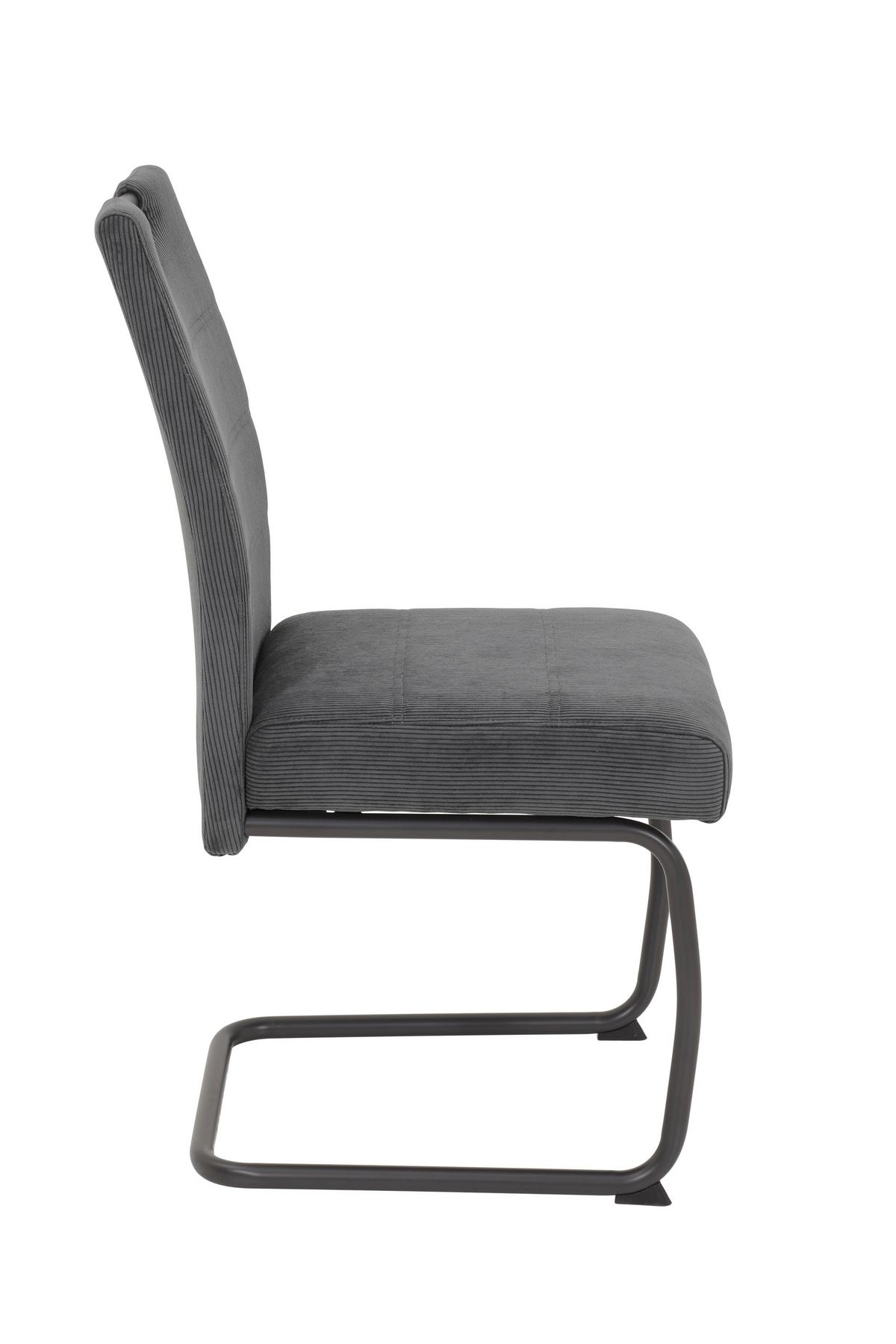 SCHWINGSTUHL-SET LAURINA I S 2ER-SET - Anthrazit/Grau, MODERN, Textil/Metall (50/97/63cm) - P & B