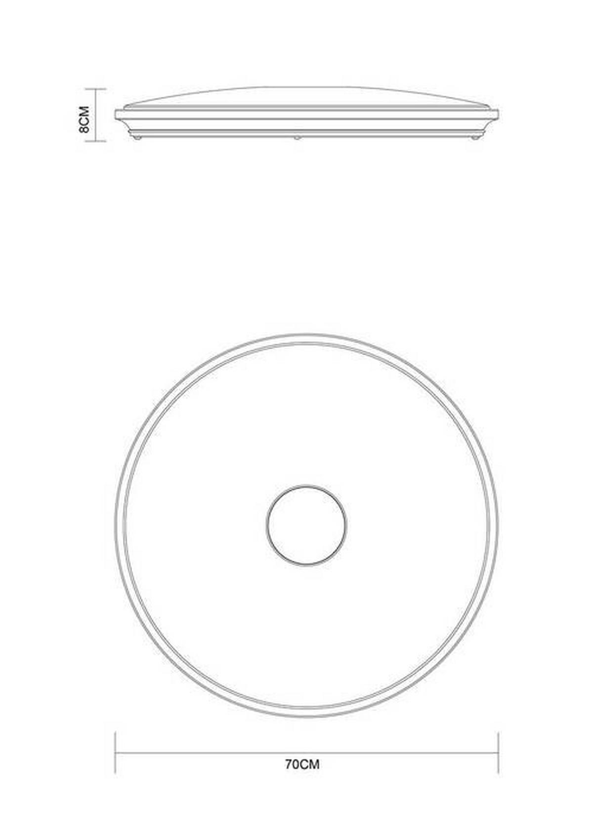 LED-Deckenleuchte Opal Weiß D: 68 cm - Opal/Weiß, Basics, Kunststoff/Metall (68/10cm) - Globo