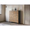 Highboard Phuket Eiche Wotan/schwarz B: 120 Cm - Eiche Wotan/Schwarz, Trend, Holzwerkstoff (120/130/39cm) - Livetastic