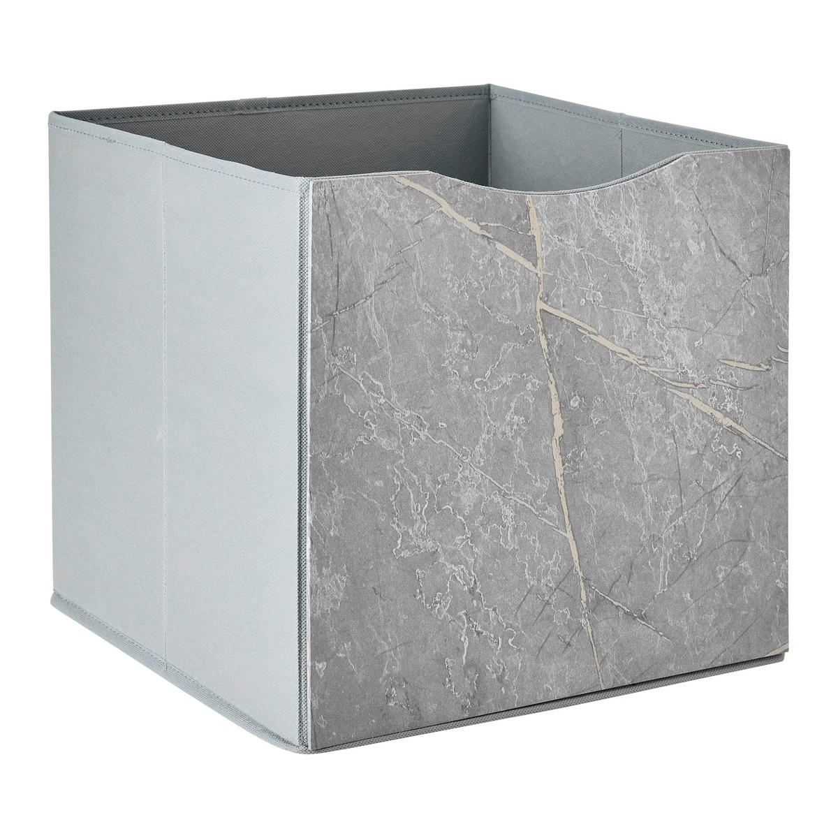 Skládací krabice BETTY - šedá, Konvenční, kompozitní dřevo/textil (33/33/32cm) - Mömax