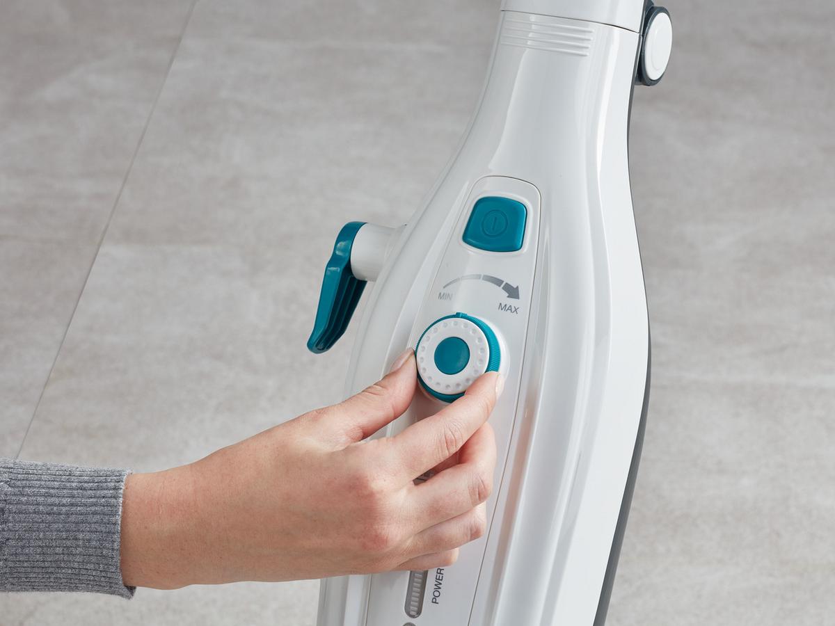 Dampfreiniger Clean Tenso - Weiß, MODERN, Kunststoff (27,6/25,6/64cm) - Leifheit