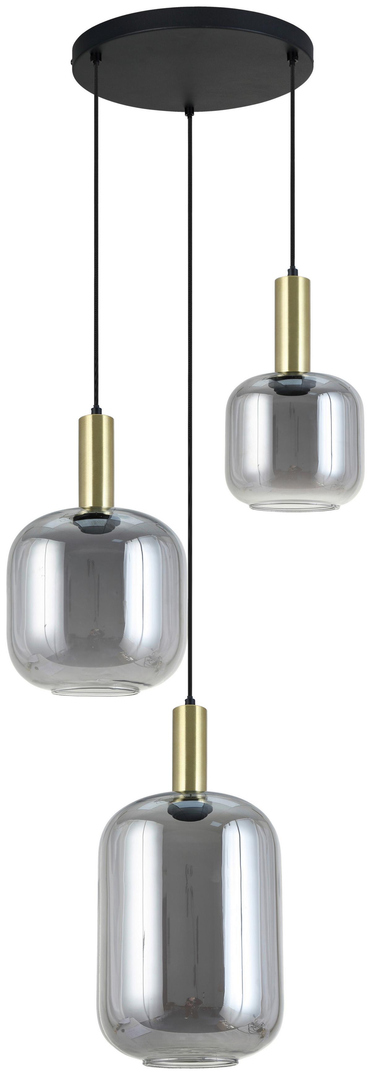 Hängeleuchte Nette - Goldfarben/Schwarz, KONVENTIONELL, Glas/Metall (42/120cm) - James Wood