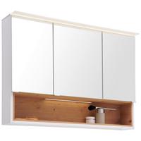 Spiegelschrank Mura mit Led 3-Türig BxHxT: 100x71x26 cm - Weiß, MODERN, Glas/Holzwerkstoff (100/71/26cm)