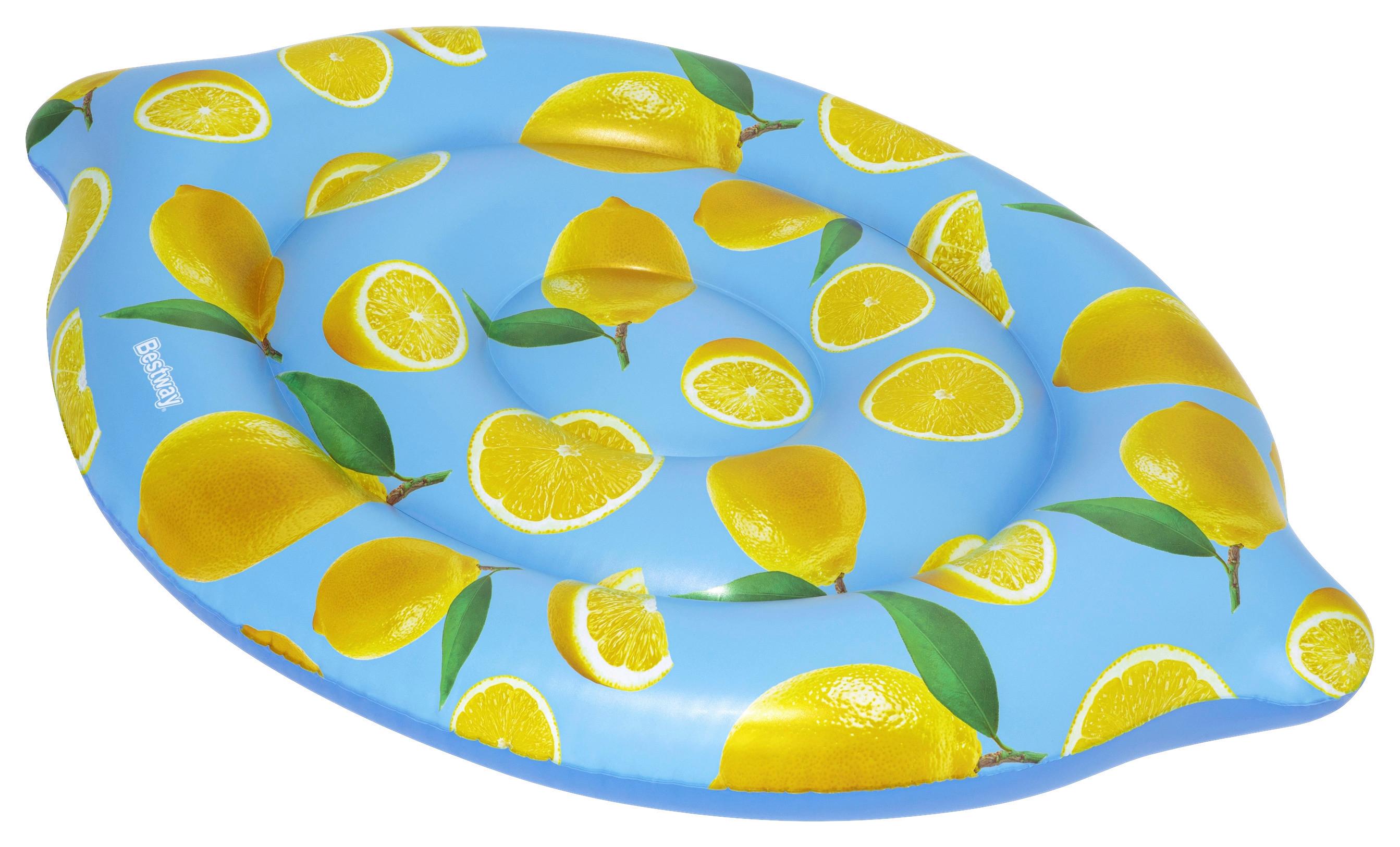 Luftmatratze Zitronenmotiv BxL 122x176 cm Bis 90 Kg Belastbar - Gelb/Hellblau, MODERN, Kunststoff (176/122/27cm) - Bestway