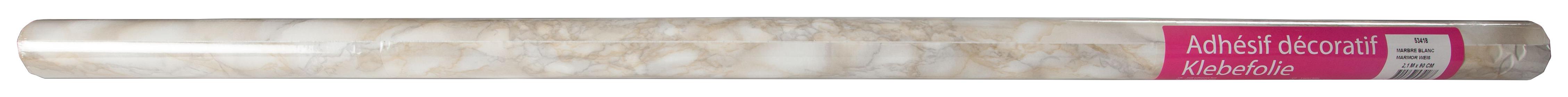 Klebefolie Marmoroptik Weiß Basic-Line 90x210 Cm - Weiß, KONVENTIONELL, Kunststoff (90/210cm)