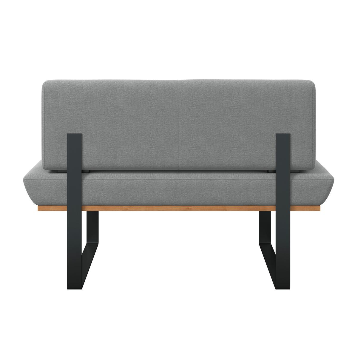 Sitzbank Tristan Webstoff hellgrau, B: 130cm - Hellgrau/Schwarz, MODERN, Holz/Textil (130/48/90cm) - James Wood