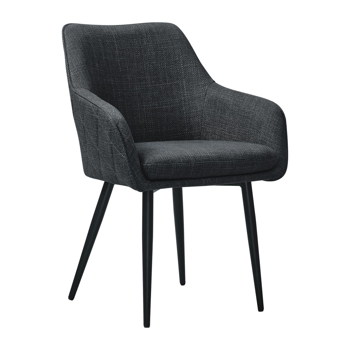 Armlehnstuhl Anthrazit B: 61cm - Anthrazit/Schwarz, MODERN, Textil/Metall (61/85/60cm) - Livetastic