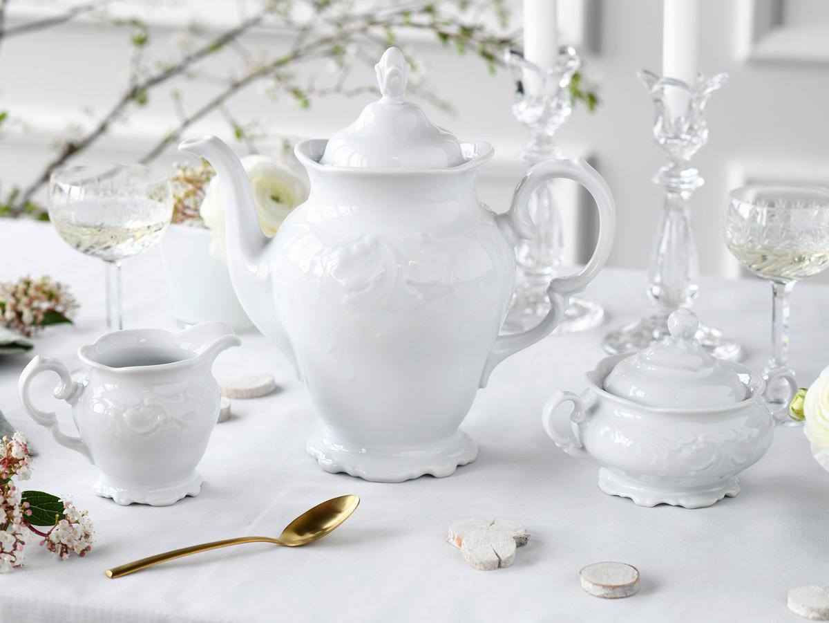 Kaffeeservice Porzellan, Weiß, 3-teilig - Weiß, Basics, Keramik - Creatable