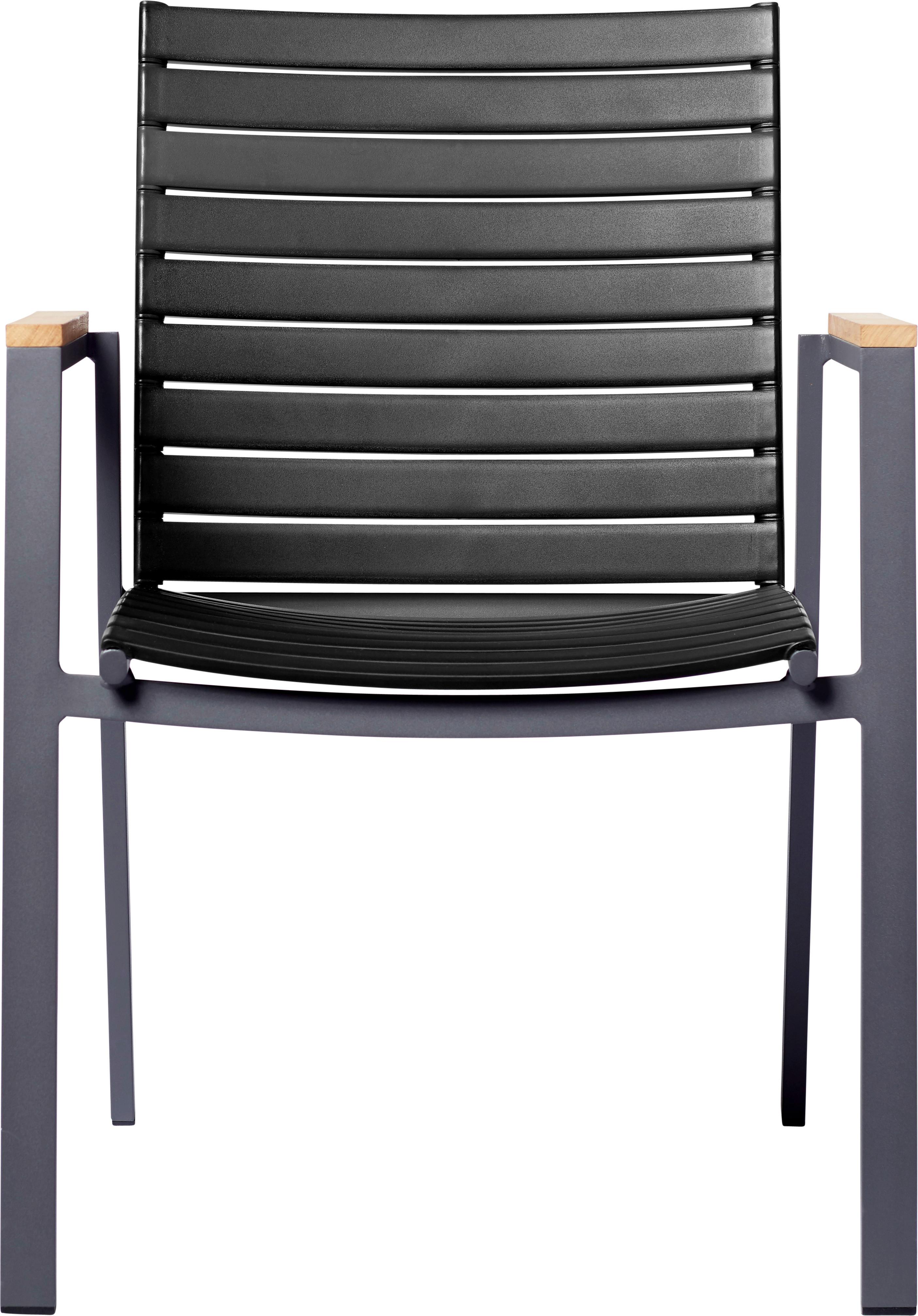 Gartensessel Stapelbar Mood Extreme Kunststoff - Anthrazit/Schwarz, KONVENTIONELL, Holz/Kunststoff (56,5/84/62cm) - Gardenson