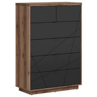 Kommode 90 Cm Forn Chest Of Drawers, Eiche Dekor - Eichefarben/Schwarz, Design, Holzwerkstoff (90/130,5/42,5cm)