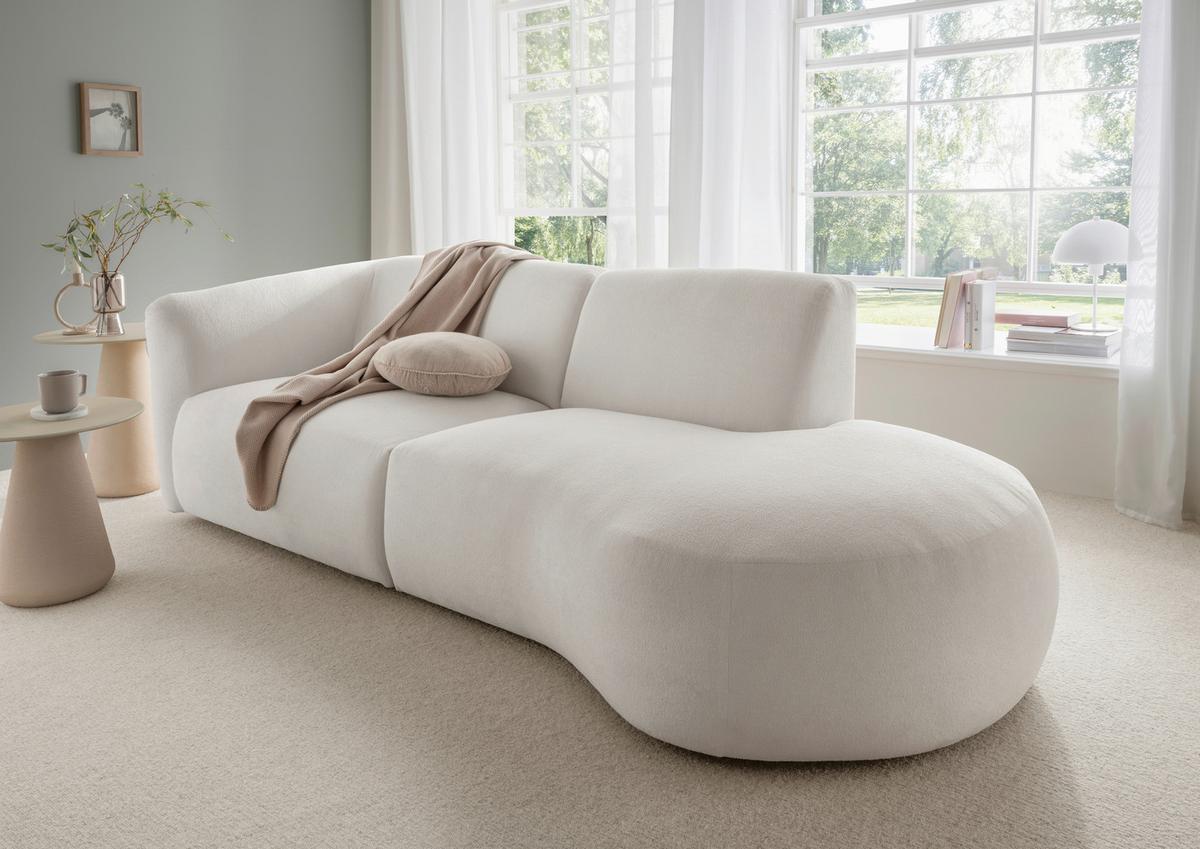 Ecksofa Jesi, Beige S: 238x107 Cm - Beige/Schwarz, MODERN, Textil (238/107cm) - Livetastic