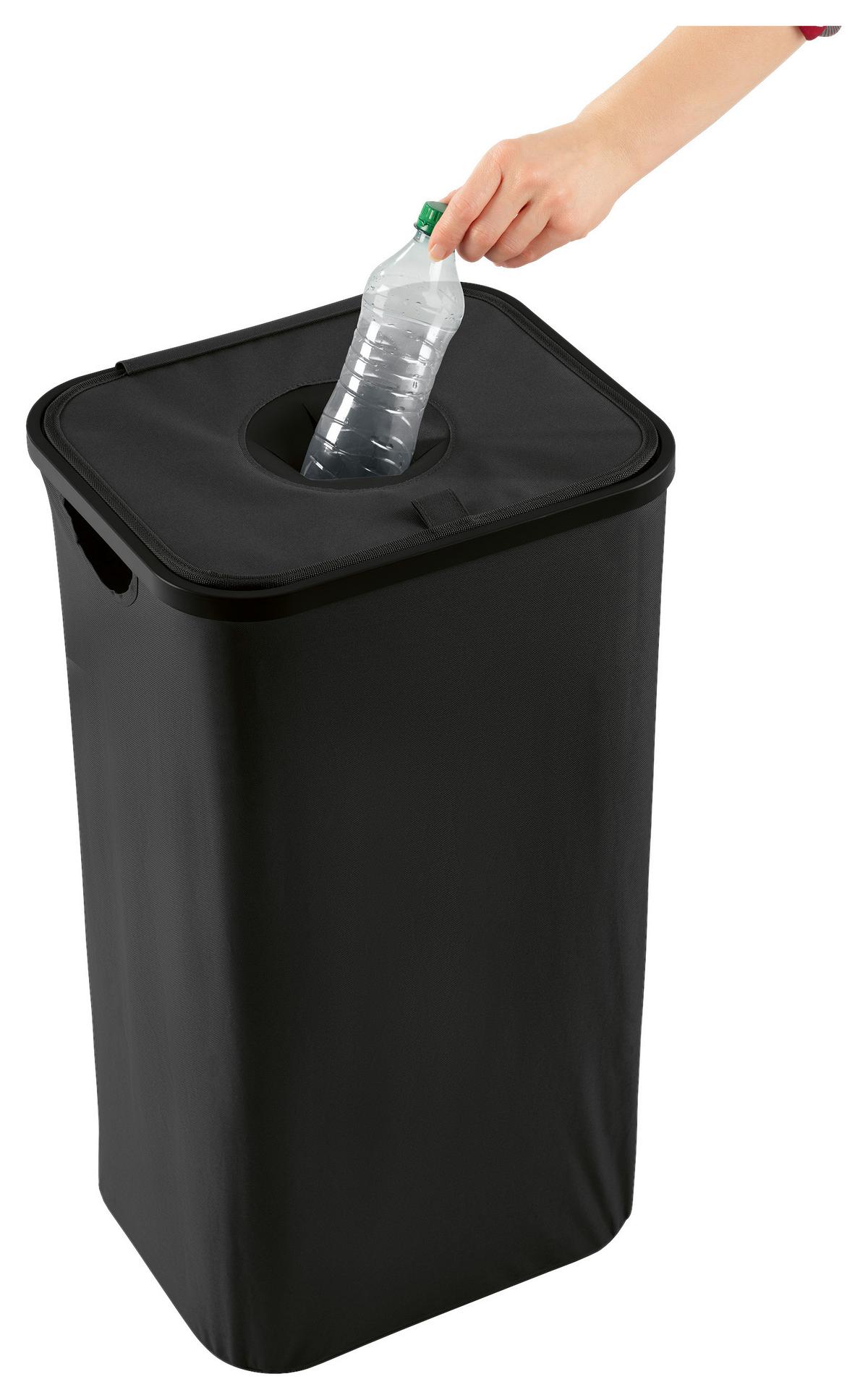 Flaschensammler Easymaxx Schwarz, LxBxH: 40x32,5x74 cm - Schwarz, Basics, Naturmaterialien/Kunststoff (40/32,5/74cm)