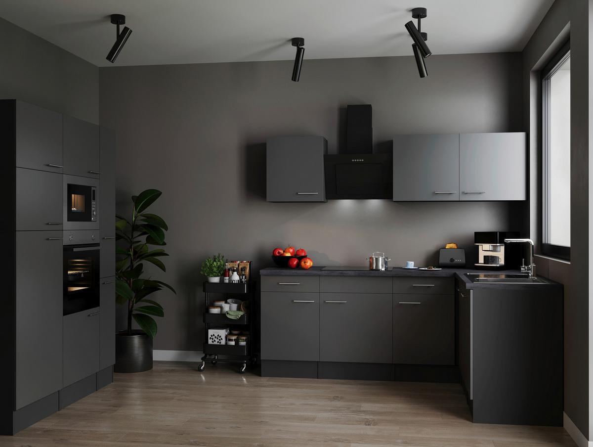 Eckküche Oliver Grau S: 370x172 Cm - Grau, Design, Holzwerkstoff (370/172cm) - Respekta