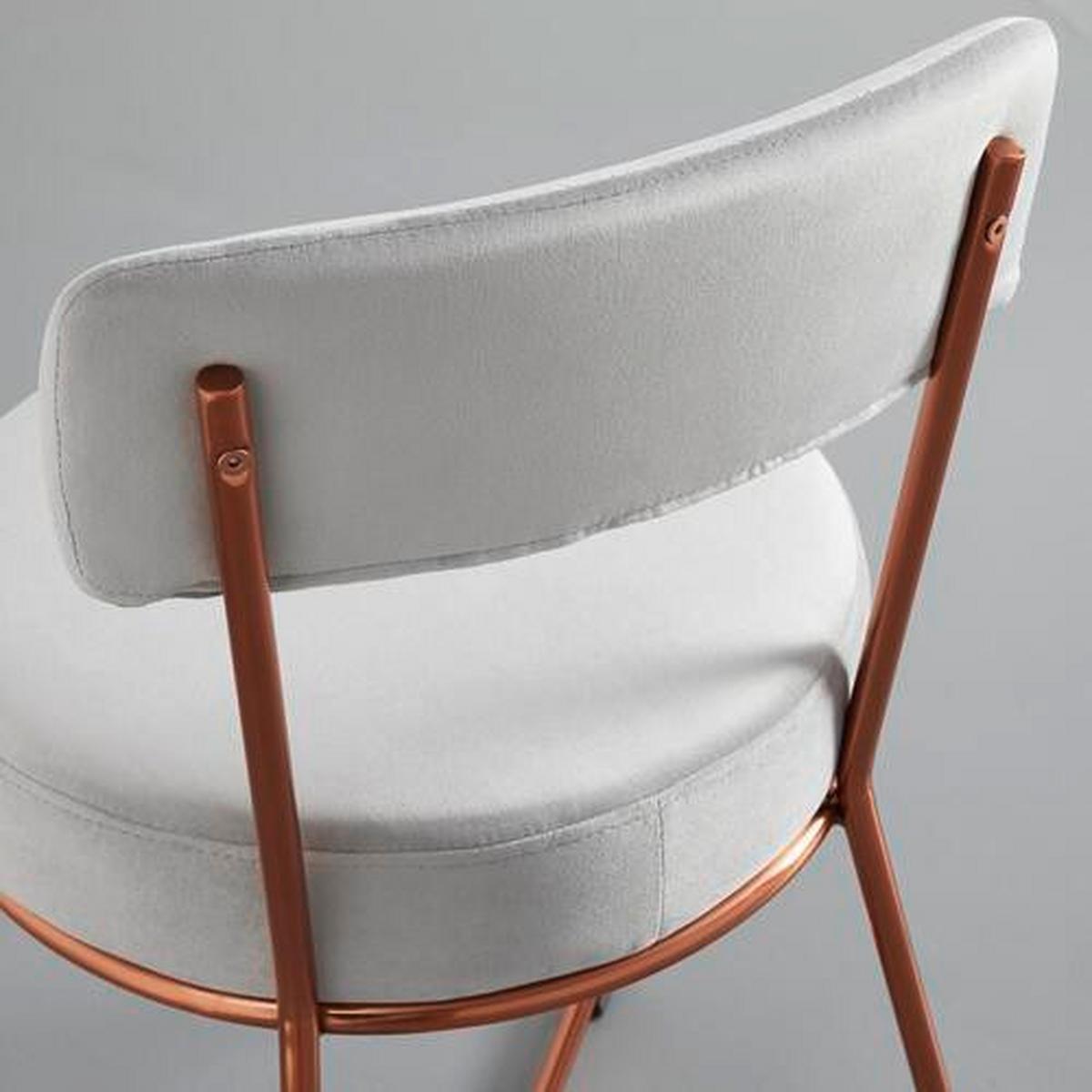 Jídelní židle PAMELA světlá šedá - světle šedá, Moderní, kov/textil (44/73/47,5cm) - Bessagi Home