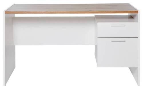 Schreibtisch ml C 130 - Eichefarben/Weiß, KONVENTIONELL, Holzwerkstoff (123/55/74,5cm) - Livetastic