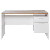 Schreibtisch ml C 130 - Eichefarben/Weiß, KONVENTIONELL, Holzwerkstoff (123/55/74,5cm) - Livetastic