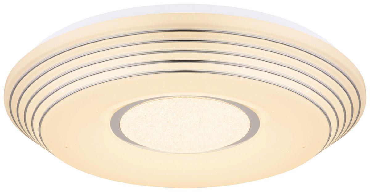 Led-deckleuchte Pillo Ø 50 Cm Mit Fernbedienung - Klar/Weiß, Basics, Kunststoff/Metall (50/8,5cm) - Globo