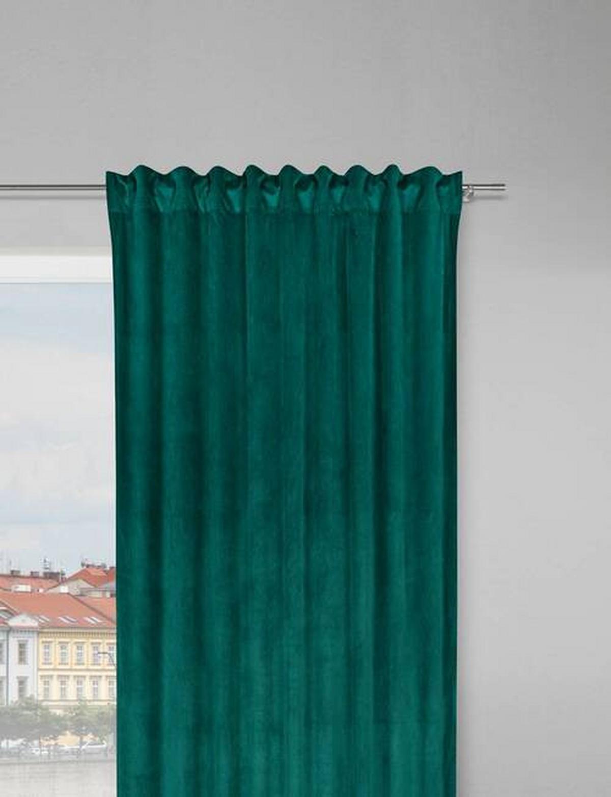 Hotový záves Bianca, 140/245cm, tmavozelená - tmavozelená, Konventionell, textil (140/245cm) - Modern Living