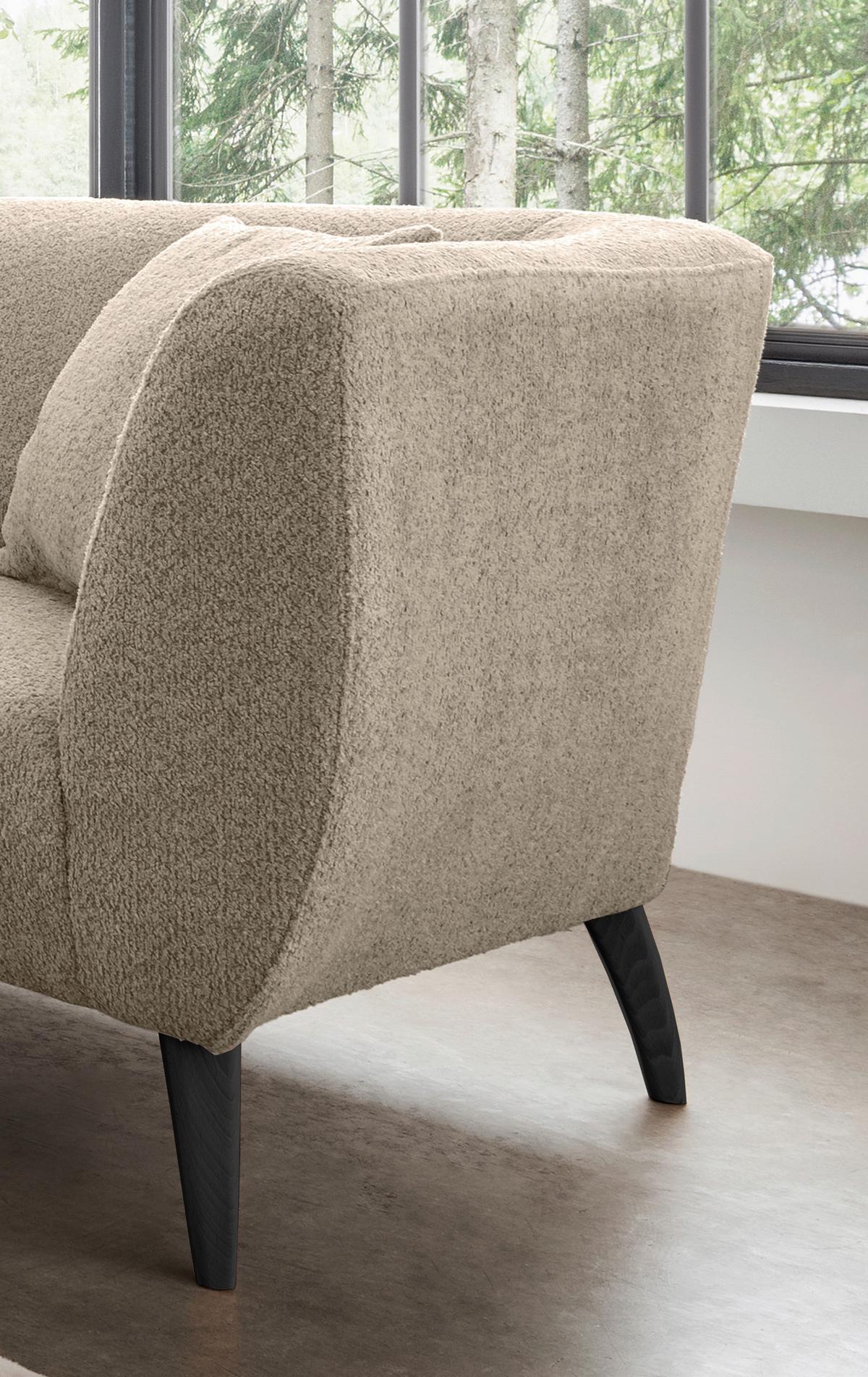 2-sitzer-sofa Colori Beige Rücken Echt - Beige/Schwarz, MODERN, Textil (172/83/88cm) - MID.YOU