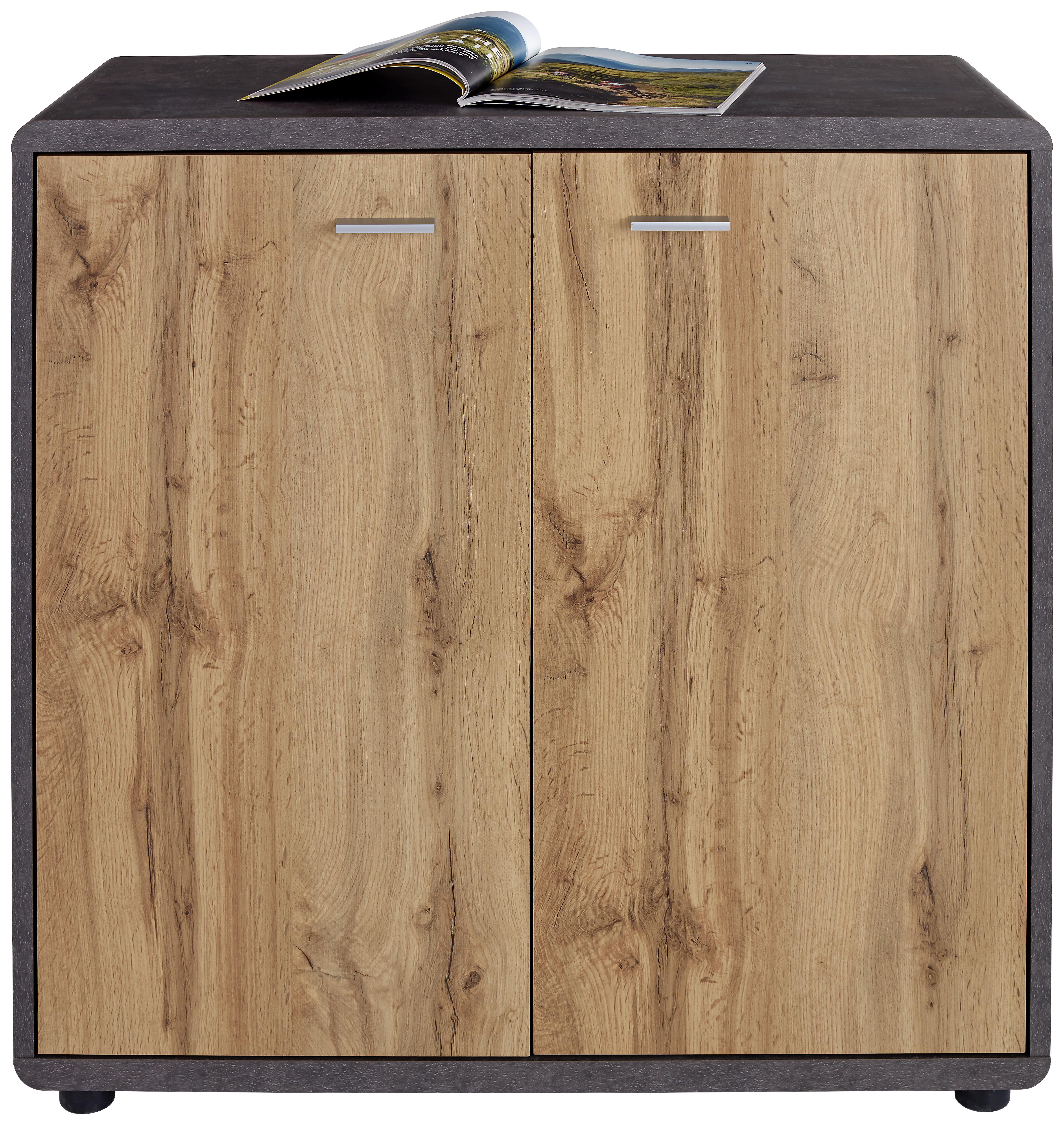 Kommode B: 89,2 cm Fontana New Beton Optik/Wotan Eiche Dekor - Eichefarben/Dunkelgrau, MODERN, Holzwerkstoff (89,2/87,2/40cm)