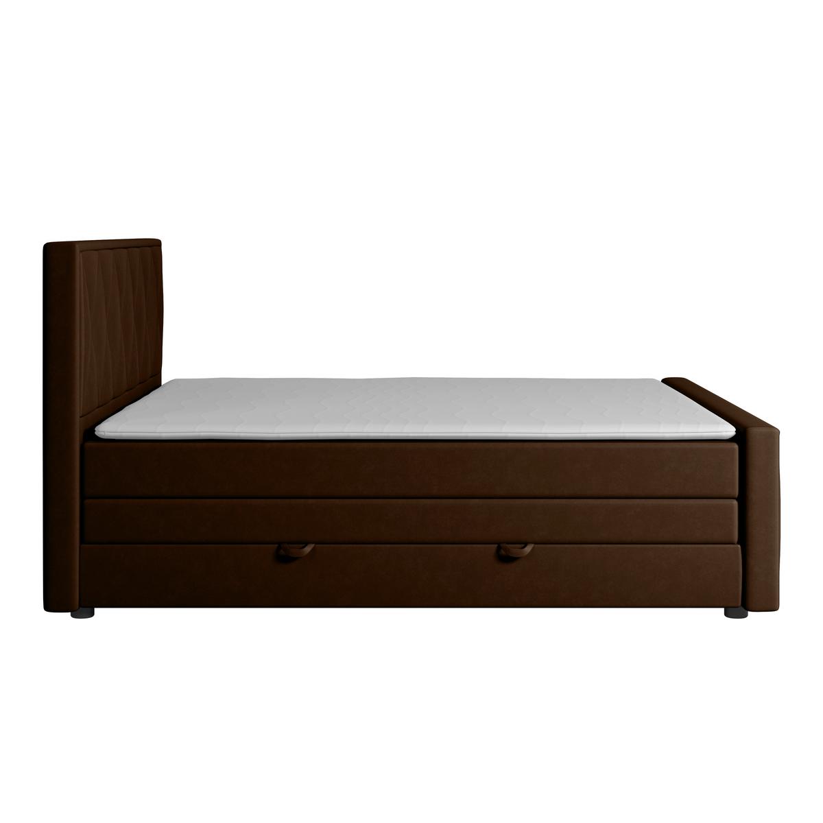 Boxspringbett mit Bettkasten Porto 180x200 cm Braun - Schwarz/Braun, MODERN, Holz/Textil (180/200cm) - MID.YOU