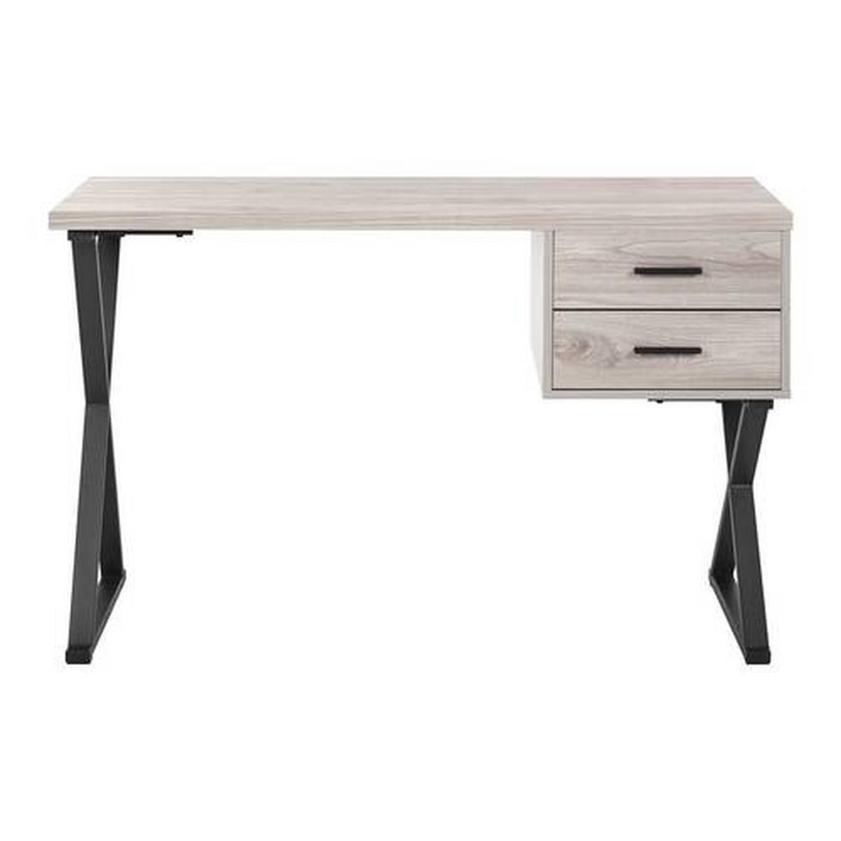 Psací stůl JULE dekor jasan - černá/barvy jasanu, Moderní, kov (120/50/76cm) - Bessagi Home