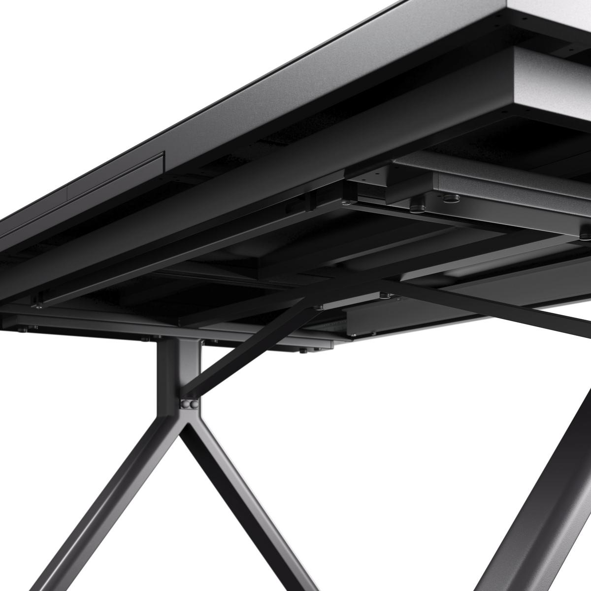 ZÁHRADNÝ STÔL DUBLIN - tmavosivá, Basics, kov/sklo (100/76/240cm)