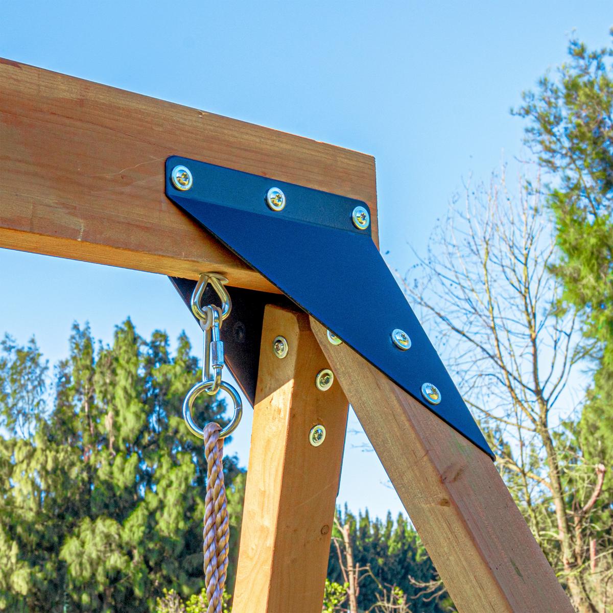 Spielturm mit Rutsche Weiss - Anthrazit/Braun, Basics, Holz/Kunststoff (482/500/338cm) - Ambia Garden