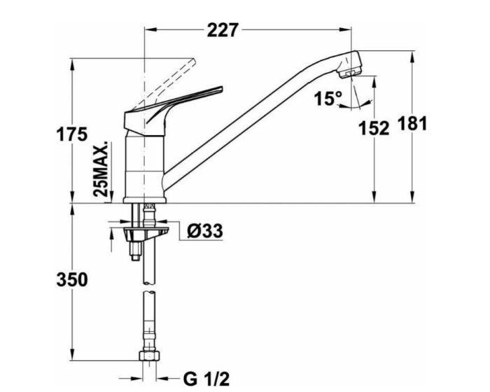 Chrómová batéria TEKA MTP 913 - (18,1cm) - Teka
