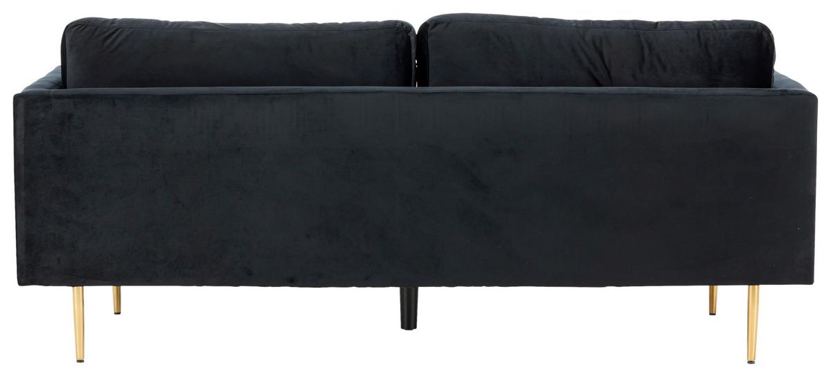 2-Sitzer-Sofa Boom - Goldfarben/Schwarz, Design, Textil/Metall (203/84/90cm) - Livetastic