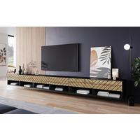 NÍZKÁ KOMODA LOWBOARD A300 MDF - šedá/černá, Lifestyle, kompozitní dřevo/plast (300/30/31cm) - Livetastic