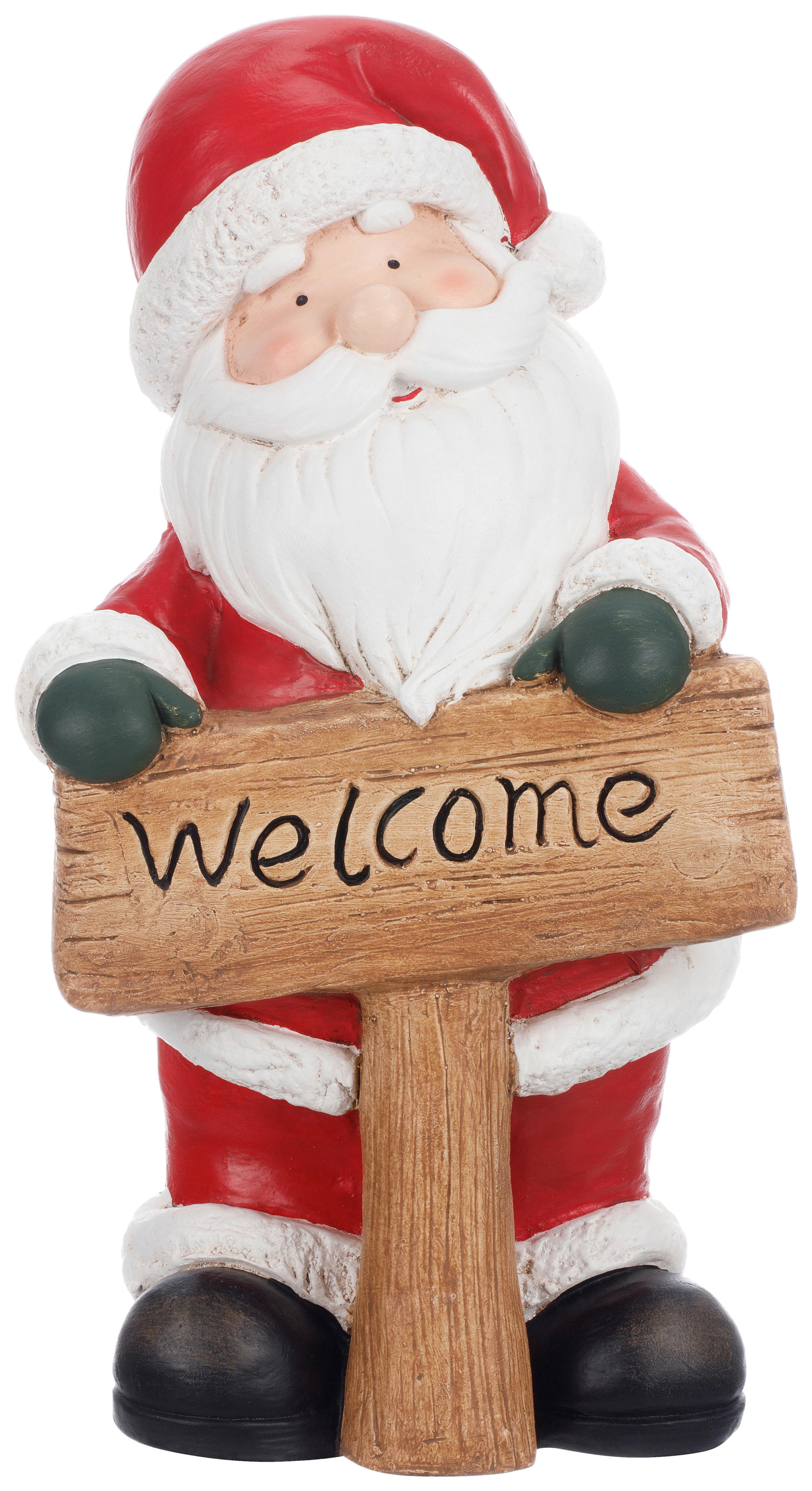 WEIHNACHTSMANN Henry - Rot/Weiß, KONVENTIONELL, Stein (19/15/35cm) - Luca Bessoni