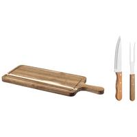 TRANCHIERSET EIRA - Akaziefarben, Design, Holz/Metall - James Wood