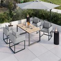 Gartentisch Sven - Grau, MODERN, Holz/Metall (150/85/75cm) - Beldano