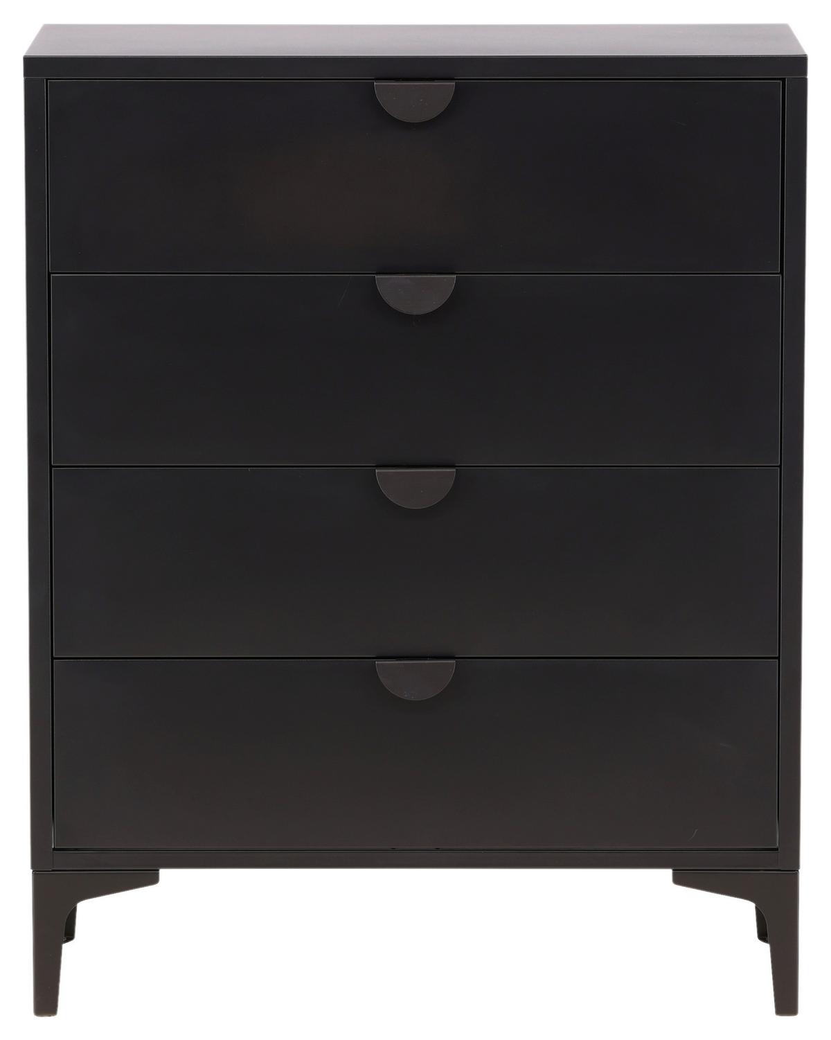 Lowboard Piring Schwarz B: 78 cm - Schwarz, Design, Metall (78/98/40cm) - Livetastic