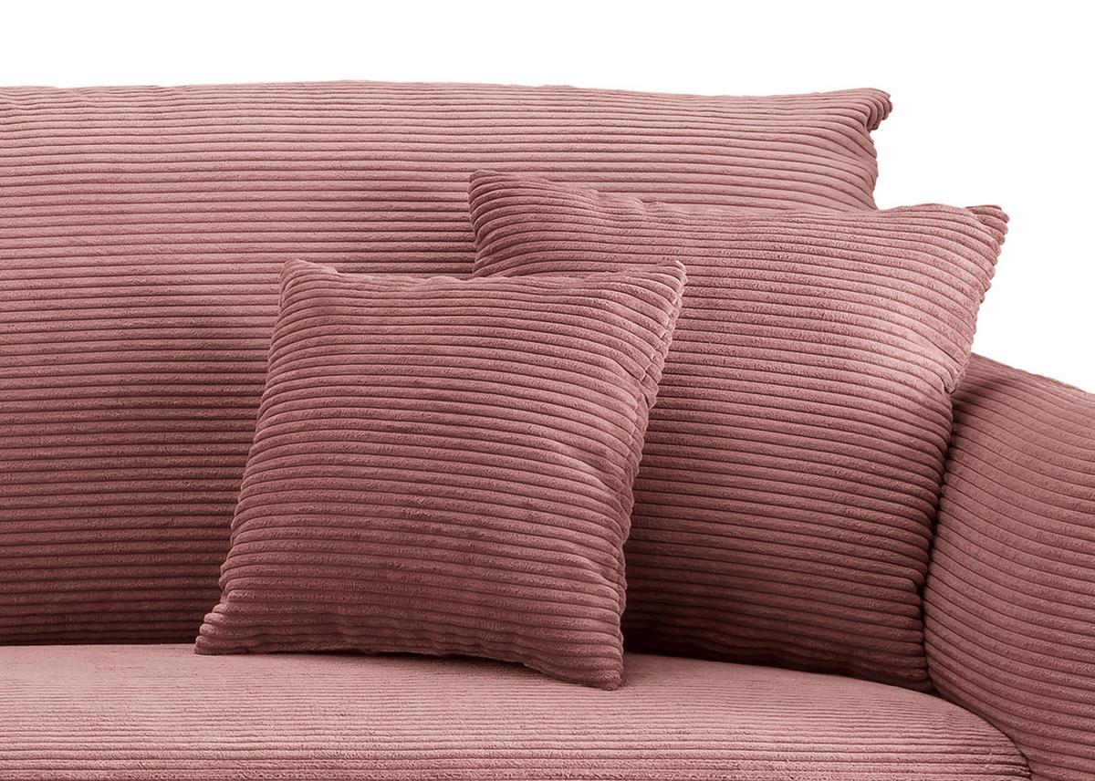 Ecksofa Vanilla Rosa S: 256x294 cm - Schwarz/Rosa, Design, Textil (256/294cm) - Livetastic