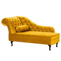 Récamiere Pako Senfgelb B: 185cm - Senfgelb/Braun, Design, Textil (185/93/75cm) - Livetastic