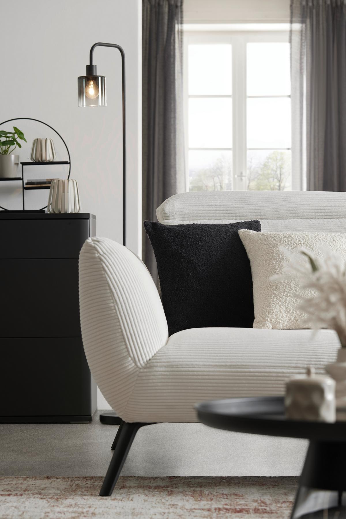 STOJACIA LAMPA ESTELLE - čierna, Modern, kov/sklo (38,5/22/160,5cm) - Mömax