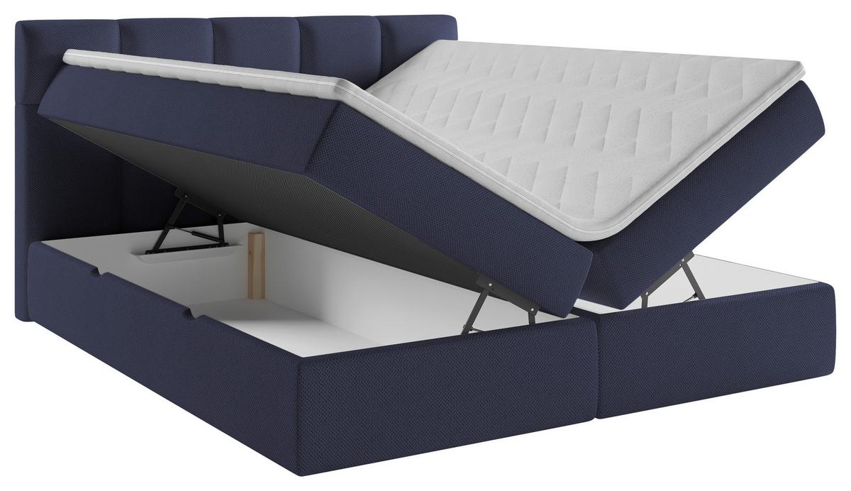 Boxbett Lorie Ii - Schwarz/Dunkelblau, MODERN, Holz/Holzwerkstoff (180/200cm) - MID.YOU