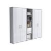 Office Edition B: 212,9 cm Grau/Weiß - Weiß Hochglanz/Grau, MODERN, Holzwerkstoff (212,9/185,6/33cm) - MID.YOU