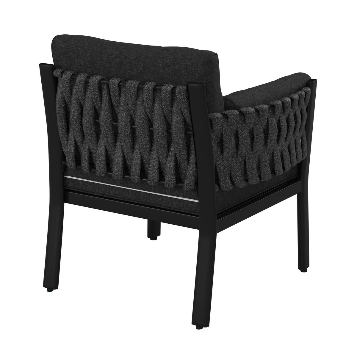 JEDÁLENSKÁ TERASOVÁ SÚPRAVA ELISA - čierna/sivá, Modern, kov/textil (238/74/75cm) - Bessagi Garden