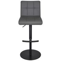 Barhocker Triest Grau B: 43 cm - Schwarz/Grau, MODERN, Leder/Metall (43/92/113/51,5cm) - Livetastic