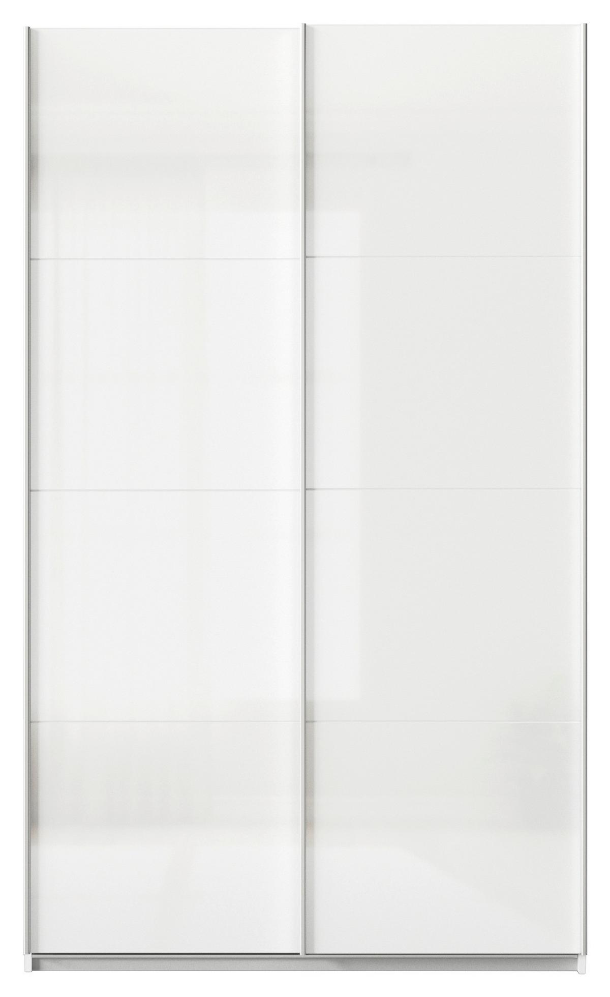 Tolóajtós Szekrény Feldkirch 136/229 Cm - magasfényű fehér/fehér, Modern, faalapú anyag (136/229/62cm)