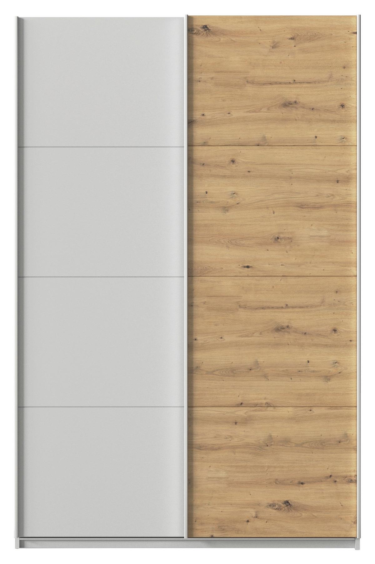 Tolóajtós Szekrény Feldkirch 136/210 Cm - világosszürke/Artisan tölgy, Modern, faalapú anyag (136/210/62cm)