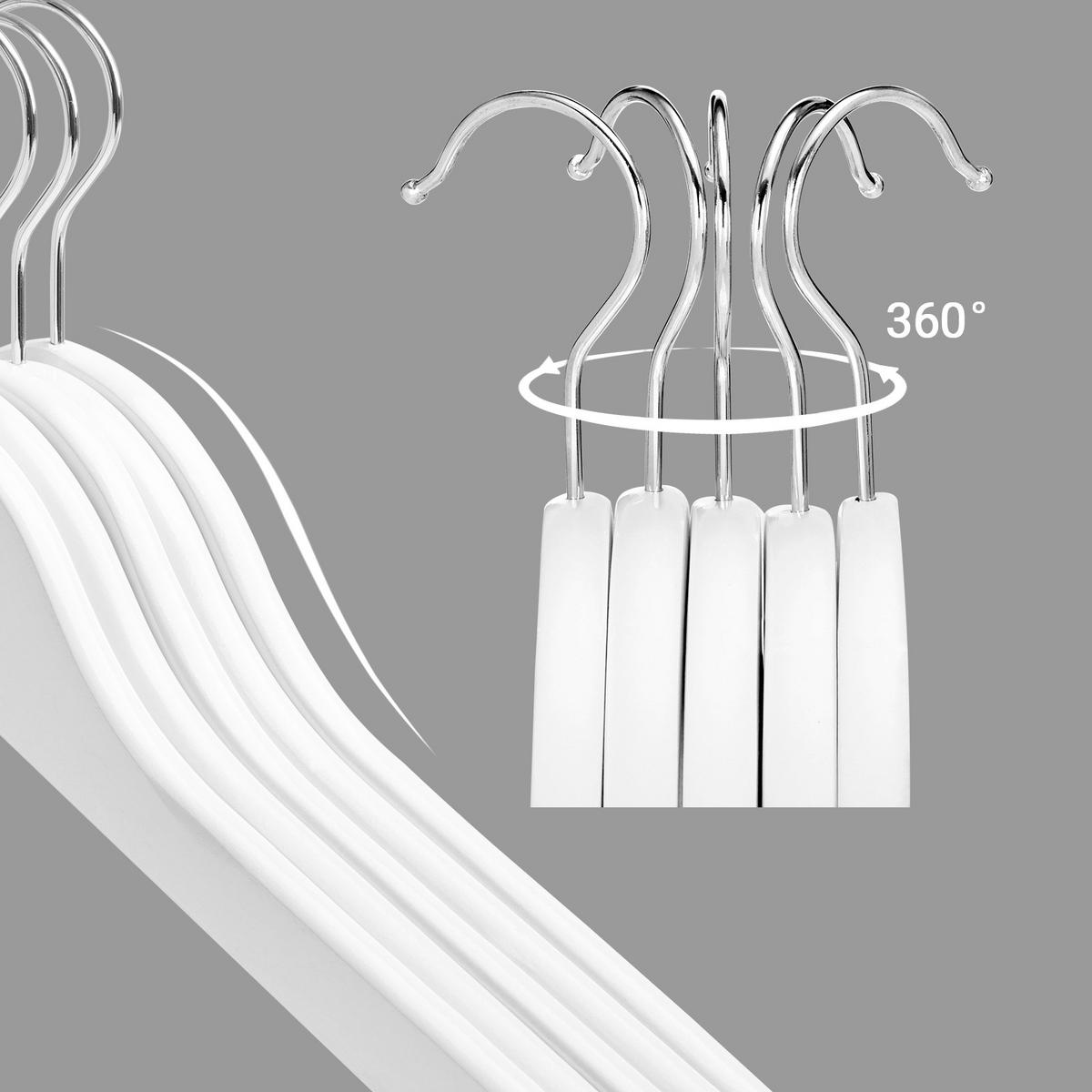 Kleiderbügelset Weiß B: 44 cm - Weiß, Basics, Holz/Metall (44cm)