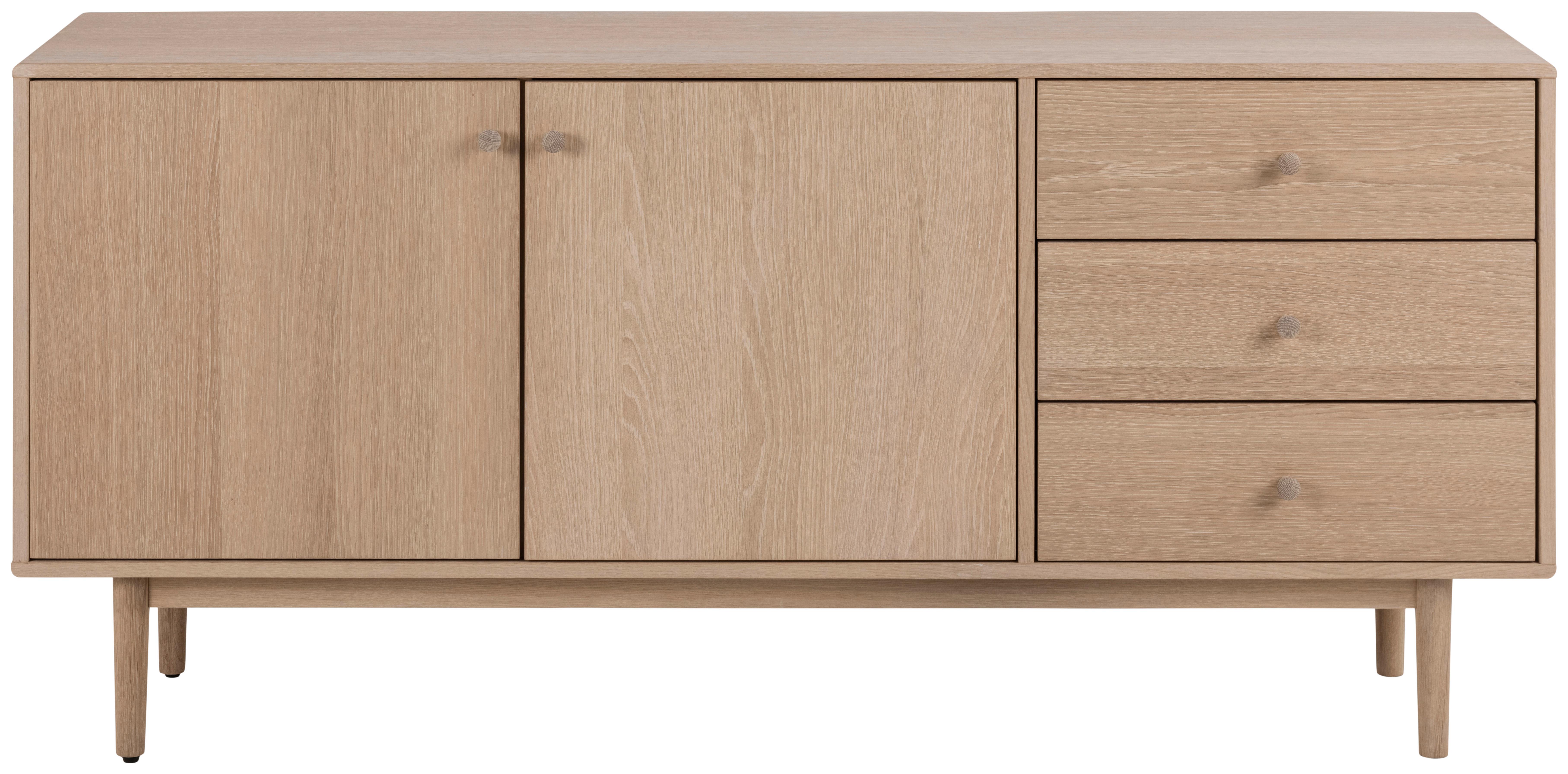 Sideboard 160 Cm Aston, Echtholzfurnier Eiche - Eichefarben, MODERN, Holz (160/75/40cm) - MID.YOU