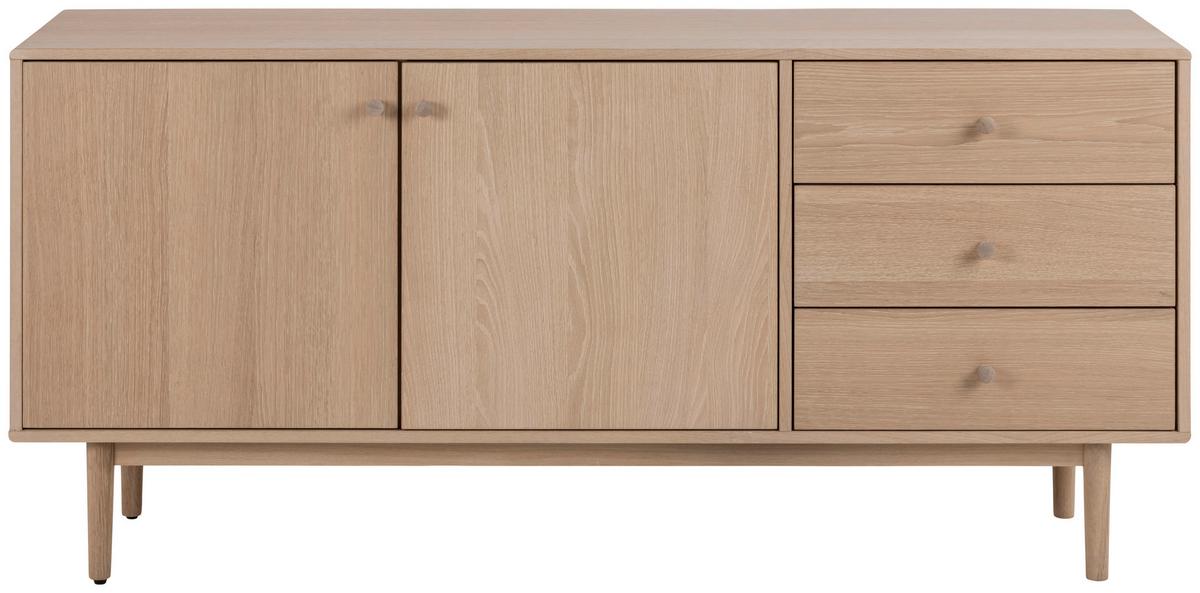 Sideboard 160 cm Aston, Echtholzfurnier Eiche - Eichefarben, MODERN, Holz (160/75/40cm) - MID.YOU