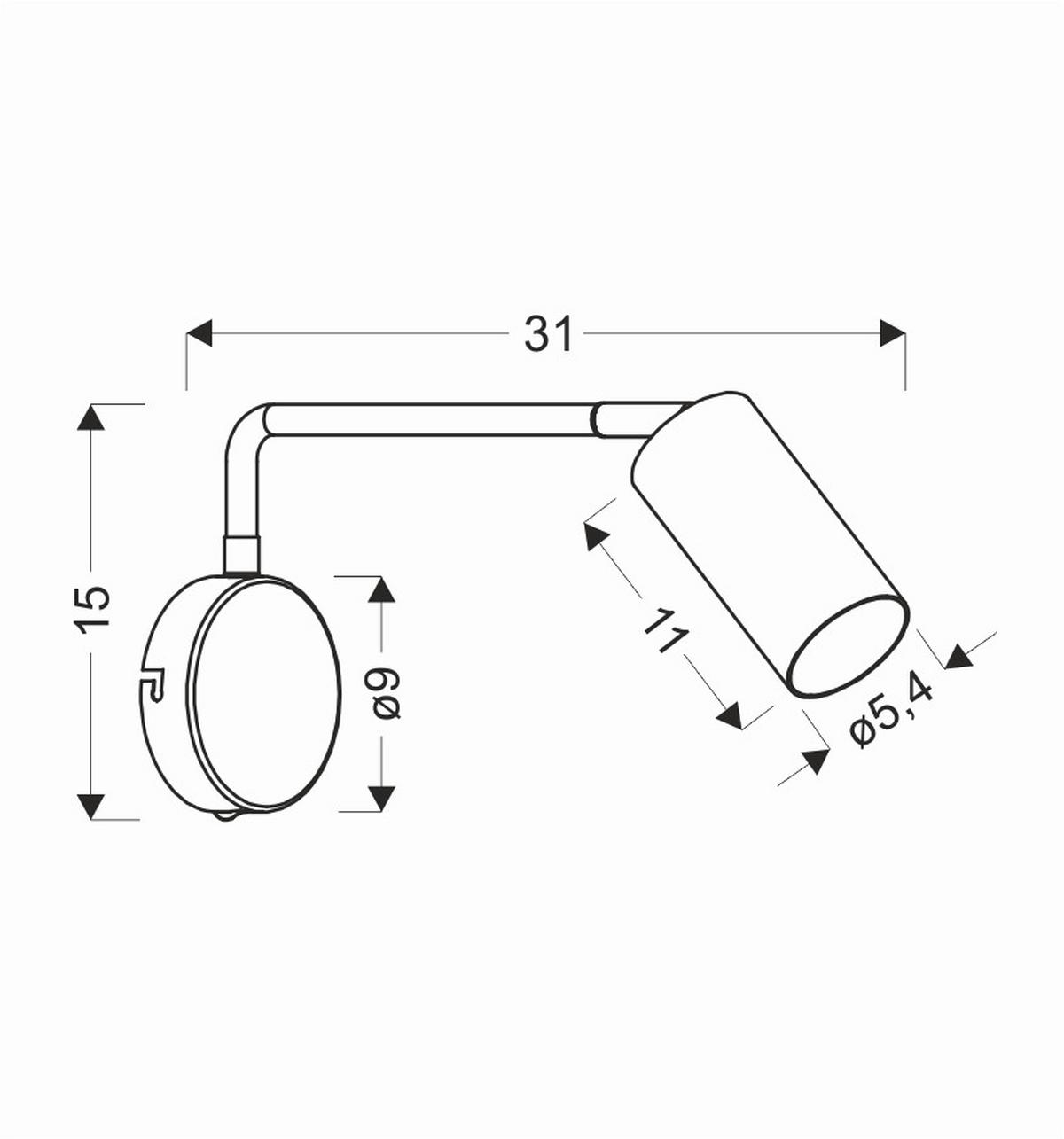 Wandleuchte 21-76823 - Weiß, Design, Metall (8/31/15cm)