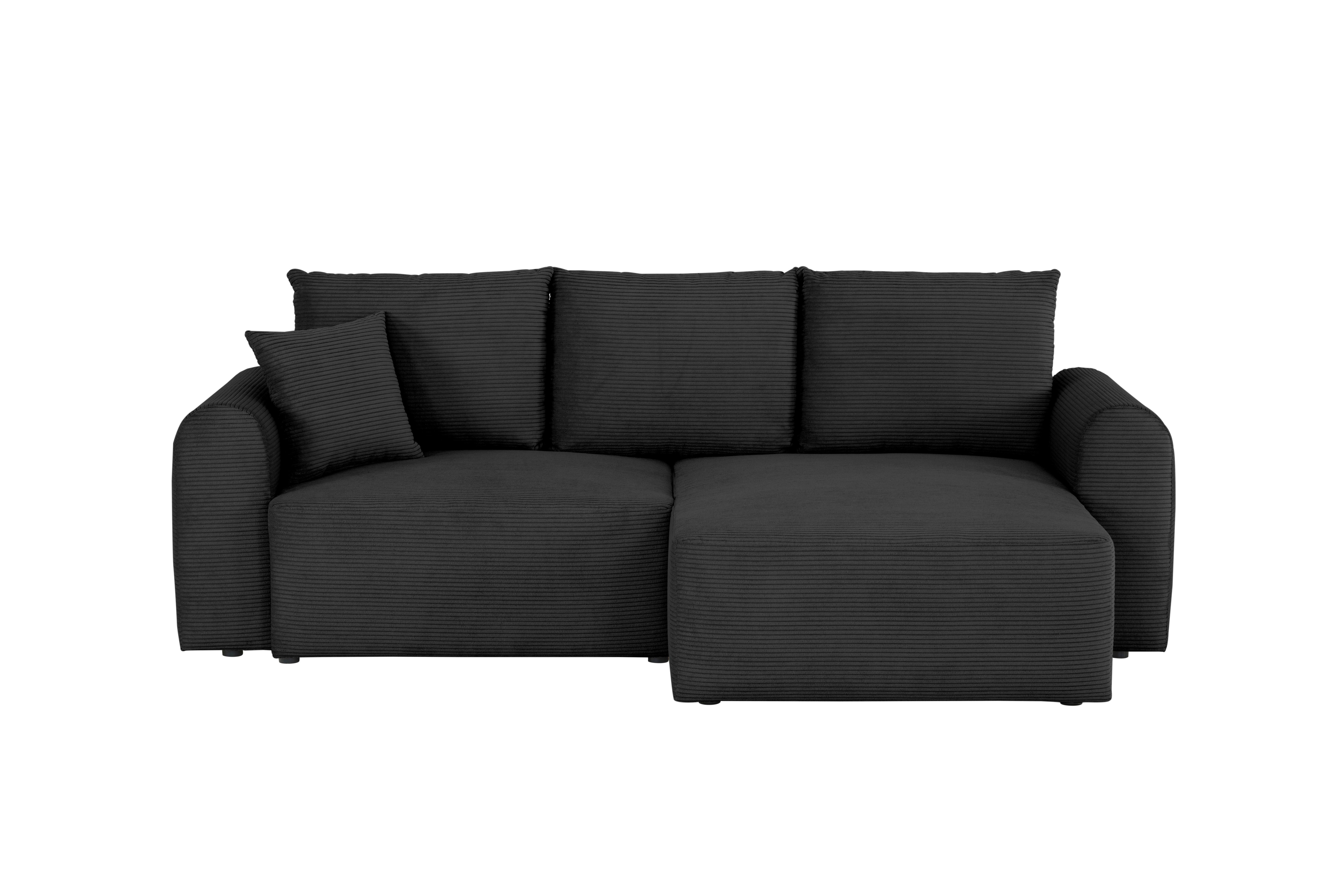 Ecksofa Jonilz Schwarz S: 250x151 cm